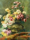 An Opulent Still Life of Roses in a Brass Urn-Jean Capeinick-Giclee Print