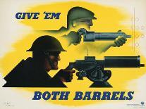 Give 'Em Both Barrels Poster-Jean Carlu-Giclee Print