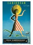 Fly to Europe - Pan American World Airways - Vintage Airline Travel Poster, 1952-Jean Carlu-Art Print
