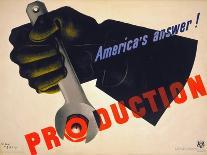 Production - America's Answer! Poster-Jean Carlu-Stretched Canvas