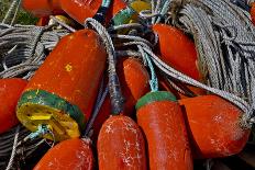 USA, Oregon, Garibaldi. Colorful Crab Pot Buoys-Jean Carter-Photographic Print