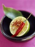 Still Life with Lime, Chili, Saffron and Kaffir Lime Leaf-Jean Cazals-Photographic Print