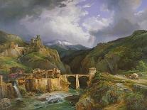 Village and Bridge of Crevola on the Road from Simplon to Domodossola, 1832 (Oil on Canvas)-Jean Charles Joseph Remond-Giclee Print