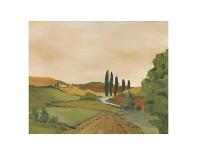 Sunny Tuscan Road-Jean Clark-Mounted Art Print