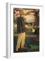 Jean Cocteau in the Garden of Offranville, 1913-Jacques-emile Blanche-Framed Giclee Print