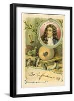 Jean De La Fontaine and a Scene from His Fable the Rat Retired from the World-null-Framed Giclee Print