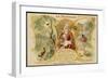 Jean de la Fontaine with Scenes from Two of His Fables-null-Framed Art Print