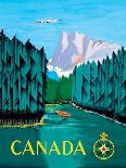 Canada - River Log Driving - Vintage Airline Travel Poster, 1951-Jean Doré-Art Print