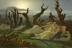 Les Lavandieres De La Nuit (The Washerwomen of the Night) circa 1861-Jean Edouard Dargent-Stretched Canvas