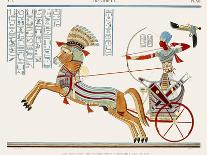 God Amun Offers Sickle Weapon to Pharaoh Ramesses III as he Strikes Two Captured Enemies-Jean Francois Champollion-Framed Giclee Print