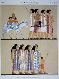 God Amun Offers Sickle Weapon to Pharaoh Ramesses III as he Strikes Two Captured Enemies-Jean Francois Champollion-Mounted Giclee Print