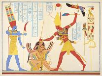 God Amun Offers Sickle Weapon to Pharaoh Ramesses III as he Strikes Two Captured Enemies-Jean Francois Champollion-Giclee Print