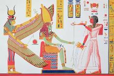 God Amun Offers Sickle Weapon to Pharaoh Ramesses III as he Strikes Two Captured Enemies-Jean Francois Champollion-Framed Stretched Canvas