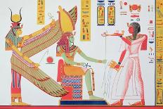 God Amun Offers Sickle Weapon to Pharaoh Ramesses III as he Strikes Two Captured Enemies-Jean Francois Champollion-Framed Giclee Print