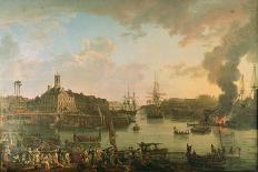 View of the Port of Brest from the Covered Docks in 1795, 1795-Jean-Francois Hue-Giclee Print