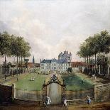 Views of the Chateau de Mousseaux and its Gardens-Jean François Hue-Framed Stretched Canvas