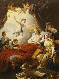 Dauphin the Royal Highness Dying and Duc Who Presents the Crown of Immortality-Jean-francois Lagrenee-Framed Giclee Print