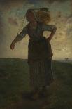 A Shepherdess and her Flock by Millet-Jean-Francois Millet-Giclee Print