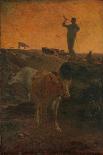 A Shepherdess and her Flock by Millet-Jean-Francois Millet-Giclee Print