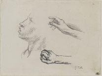 Feuille d'?des : profil et mains, ?de pour Les glaneuses (1855-56)-Jean-François Millet-Giclee Print