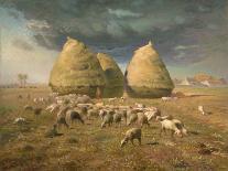 A Shepherdess and her Flock by Millet-Jean-Francois Millet-Giclee Print