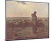 Jean-François Millet (II) (Shepherdess) Art Poster Print-null-Mounted Poster