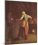 Jean-François Millet (II) (Woman baking bread) Art Poster Print-null-Mounted Poster