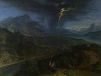Mountain Landscape with Lightning, Ca 1675-Jean-François Millet the Elder-Stretched Canvas