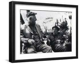 Jean Gabin and Fernandelshooting Picture: L'Âge Ingrat, 1964-Marcel Dole-Framed Photographic Print