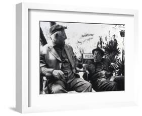 Jean Gabin and Fernandelshooting Picture: L'Âge Ingrat, 1964-Marcel Dole-Framed Photographic Print