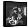 Jean Gabin and His Children-DR-Framed Stretched Canvas