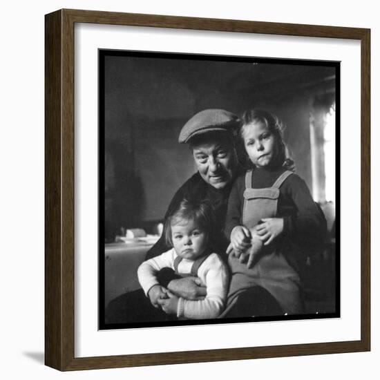 Jean Gabin and His Children-DR-Framed Photographic Print