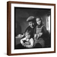 Jean Gabin and His Children-DR-Framed Photographic Print