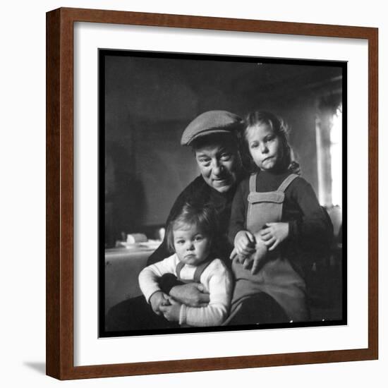 Jean Gabin and His Children-DR-Framed Photographic Print