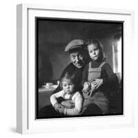 Jean Gabin and His Children-DR-Framed Photographic Print