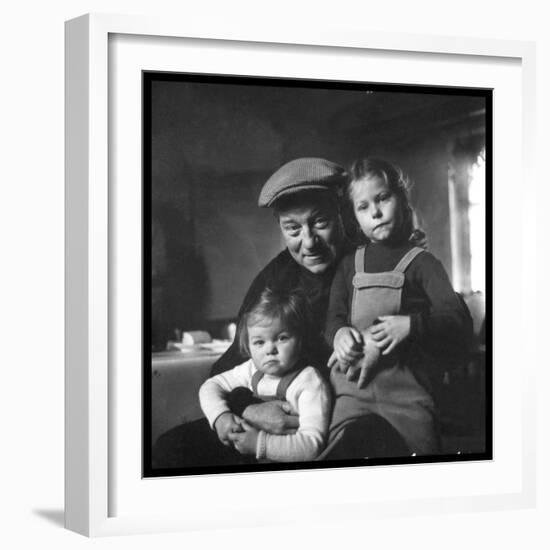 Jean Gabin and His Children-DR-Framed Photographic Print