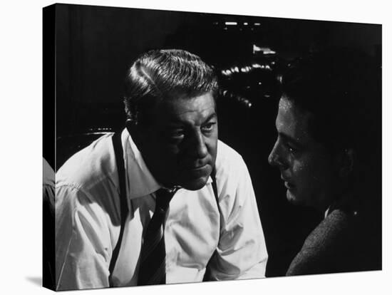 Jean Gabin and Jean Desailly: Maigret Tend Un Piège, 1958-Marcel Dole-Stretched Canvas