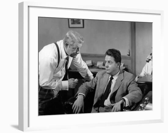 Jean Gabin and Jean Desailly: Maigret Tend Un Piège, 1958-Marcel Dole-Framed Photographic Print