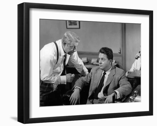 Jean Gabin and Jean Desailly: Maigret Tend Un Piège, 1958-Marcel Dole-Framed Photographic Print