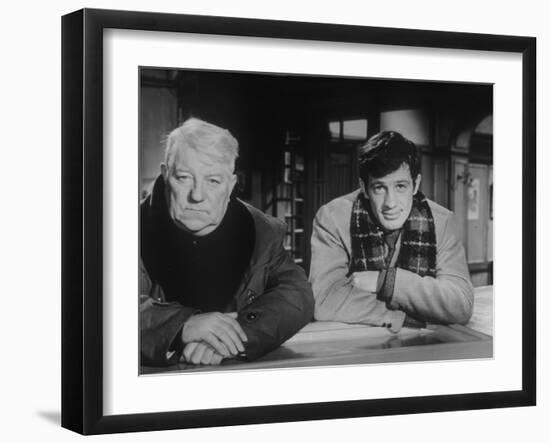 Jean Gabin and Jean-Paul Belmondo: Un Singe En Hiver, 1962-Marcel Dole-Framed Premium Photographic Print