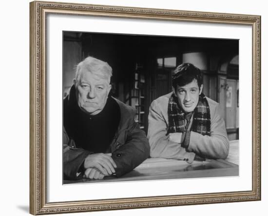 Jean Gabin and Jean-Paul Belmondo: Un Singe En Hiver, 1962-Marcel Dole-Framed Photographic Print