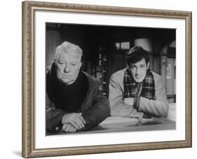 Jean Gabin and Jean-Paul Belmondo: Un Singe En Hiver, 1962-Marcel Dole-Framed Photographic Print