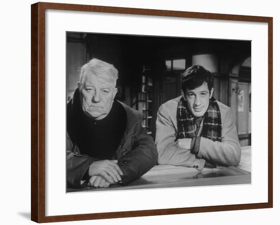 Jean Gabin and Jean-Paul Belmondo: Un Singe En Hiver, 1962-Marcel Dole-Framed Photographic Print