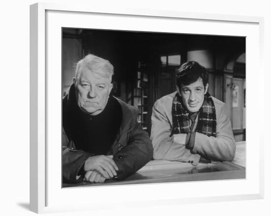 Jean Gabin and Jean-Paul Belmondo: Un Singe En Hiver, 1962-Marcel Dole-Framed Photographic Print