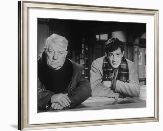 Jean Gabin and Jean-Paul Belmondo: Un Singe En Hiver, 1962-Marcel Dole-Framed Photographic Print