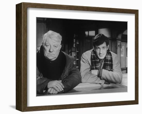 Jean Gabin and Jean-Paul Belmondo: Un Singe En Hiver, 1962-Marcel Dole-Framed Photographic Print