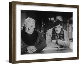 Jean Gabin and Jean-Paul Belmondo: Un Singe En Hiver, 1962-Marcel Dole-Framed Photographic Print