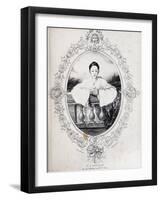 Jean-Gaspard Deburau as Pierrot, 1845-Auguste Bouquet-Framed Giclee Print