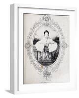 Jean-Gaspard Deburau as Pierrot, 1845-Auguste Bouquet-Framed Giclee Print