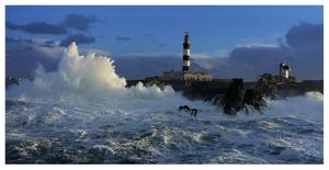 Phare d'Ar-Men lors d'une tempete-Jean Guichard-Art Print